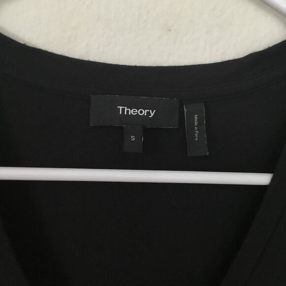 Theory Black Midi Sleeveless Pima Cotton Modal blend Shirt Dress Sz S - Picture 3 of 7